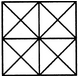 Count the number of triangles and squares in the given figure.
