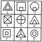 Group the given figures into three classes using each figure only once.
