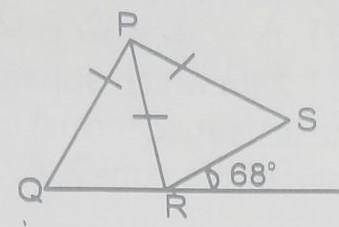 In this fiqure, PQ = PR = PS and SRT = 68\(^o\). Find QPS 