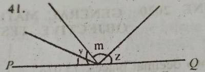 In the diagram, PQ is a straight line. If m = \(\frac{1}{2}\) (x + y + z), find value of m.
