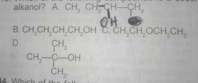 Which of the following compounds is a secondary alkanol?

