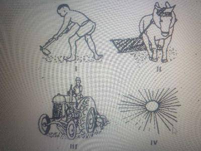 The machinery illustrated in diagram III could be used to power
I. Planters
II. Dryers
III. Sprayers
