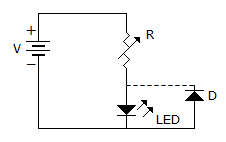 In the circuit above, the function of resistor R and diode D are
