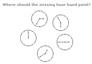 Where should the missing hour hand point?
