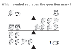 Which symbol replaces the question mark?
