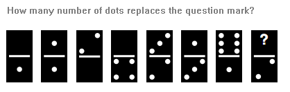How many dice dots replace the question mark?
