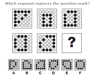 Which segment replaces the question mark?
