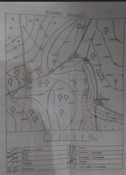 Line A - B in the mapped area can be best described as
