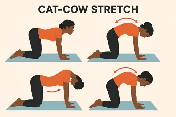 Cat-Cow stretch exercise to relief back pain