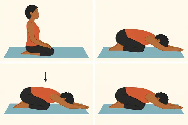 Child pose to decompress the spine