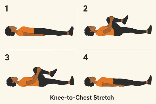 Knee to chest exercise to release lower back tension