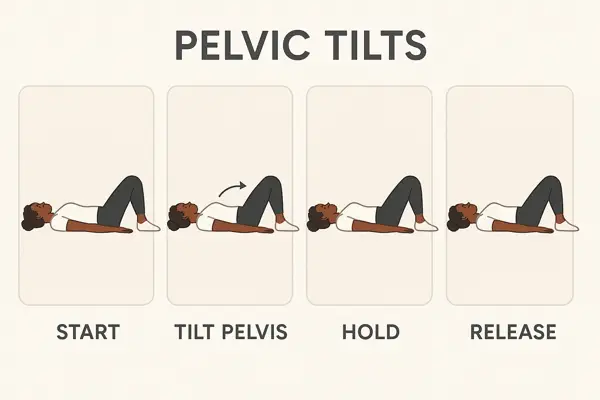 Pelvic tilt to ease lumbar pain